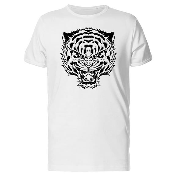 Sketch Of An Angry Tiger Head T-Shirt Men -Image by Shutterstock, Male Large