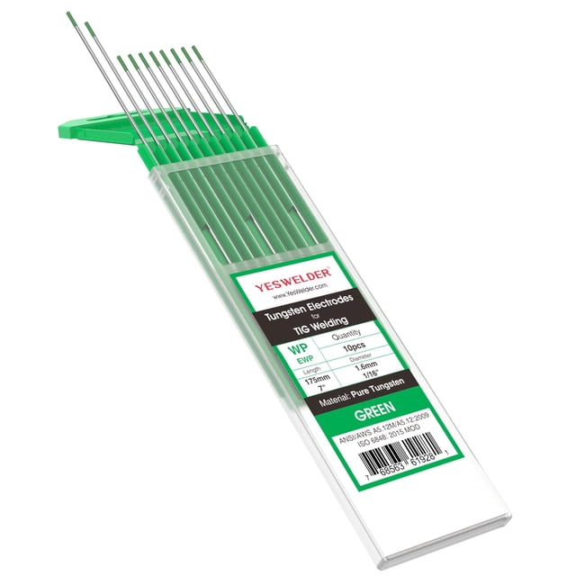 Electrodo de tungsteno de soldadura TIG YESWELDER Pure Tungsten 1.6 mm