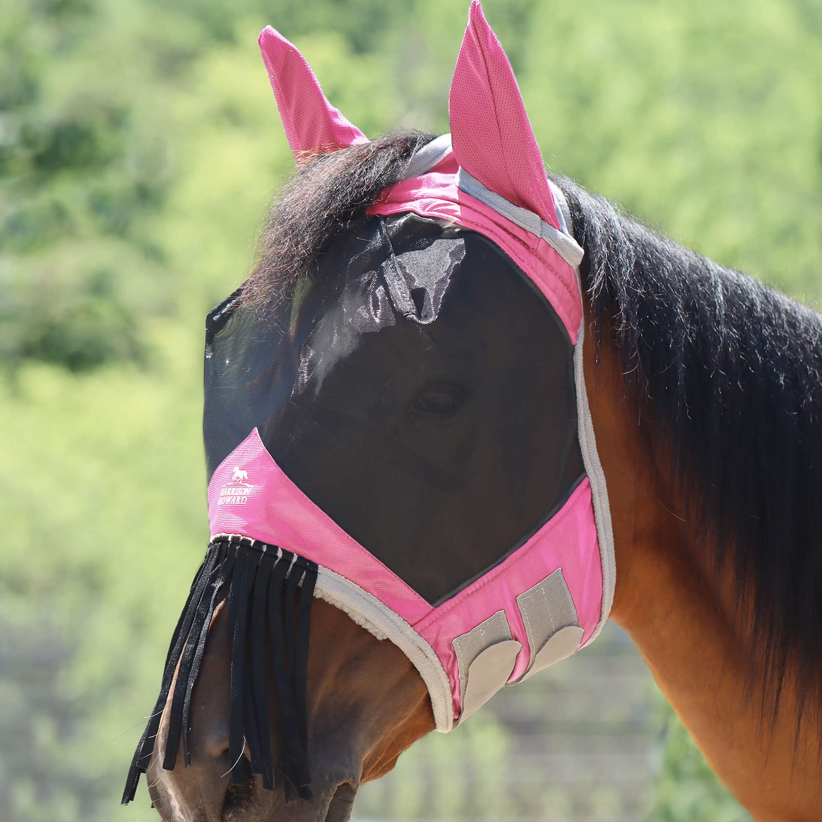 Harrison Howard CareMaster Horse Fly mask with Ears and Nose Fringe Fly