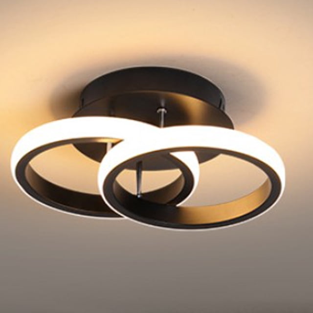 Iluminación de techo led para instalar luz de techo para sala de estar, dormitorio, cocina, balcón, comedor, decoración de apartamento , Negro 24x16x12,5cm Negro 24x16x125cm