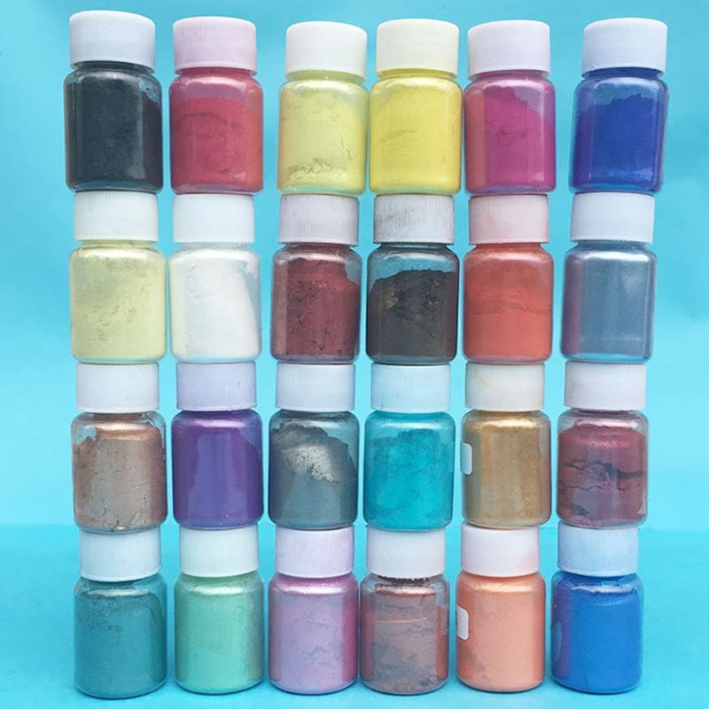 24 Bottle Mica Powder Pigments Soap Dye for Soap Coloring Soap Making Colorants