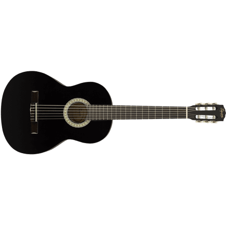 Fender Squier SA-150N Black Full Size Nylon String Classical Acoustic (Best Strings For Squier Strat)