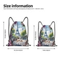 thumbnail image 2 of Fotbe Parisian Cafe With Eiffel Bolsa Mochila con Cordón Estampada, Bolsa de Gimnasio Deportiva, Bolsa Cinch, Bolsa con Cordón para Hombres y Mujeres-Small, 2 of 6
