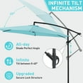 thumbnail image 2 of Ainfox 10ft Cantilever Offset Patio Umbrella with Sandbags Weighted Base and Cross Base - Outdoor Market Umbrella, Easy Tilt Adjustment,Blue, 2 of 7