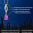 thumbnail image 2 of Gem Stone King 10K Yellow Gold Pink Created Sapphire Pendant Necklace for Women | 1.00 Cttw | Gemstone September Birthstone | Pear Shape 7X5MM | With 18 inch Chain, 2 of 6