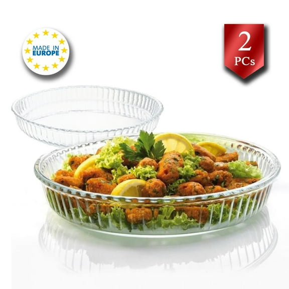 Paşabahçe Borcam 2-Piece Round Tray Set