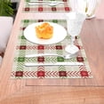 thumbnail image 5 of LNWH Christmas Plaid Noel Pattern Placemats, 4 PCS Heat Resistant Washable PVC Table Mats, 18"x12", 5 of 6