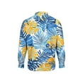 thumbnail image 7 of OHMZYZO Long Sleeve Button Down Shirts for Men Tropical Floral Print Hawaiian Shirt Casual Beach Vacation Blouse with Chest Pocket, 7 of 7