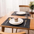 thumbnail image 3 of Colourtree Transparent & Green 4 Pcs Table Placemats Woven Washable Placemats - Heat Tolerant No Stain Kitchen Placemats Pewter Mesh Easy To Clean, 3 of 7