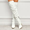 thumbnail image 3 of Mepaouo Thigh High Boots for Women Wide Calf Stiletto High Heel Over the Knee Pointed Toe Slouchy Long Boot, 3 of 7