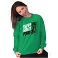 thumbnail image 3 of Swipe You Right Off Your Feet Dating Unisex Plus Fleece Graphic Sweatshirt Brisco Brands 2X, 3 of 4