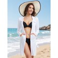 thumbnail image 5 of Women's UPF 50+ Sun Protection Swim Cover Up Long Sleeve SPF UV Hoodie Jacket, Lightweight Beach Rash Guard Shirts White 2XL, 5 of 7