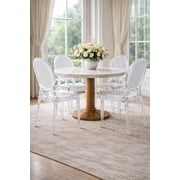 2xhome - Clear Ghost Side Chair Dining Room Chair - Clear Accent Seat - Lounge Armless Chair, Modern Designer Artistic Dining, Set of 1, 1 piece