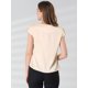 thumbnail image 5 of INSPIRE CHIC Blusa sedosa para mujer, cuello redondo, plisado, informal, elegante, superior Beige S, 5 of 6