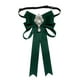 thumbnail image 1 of Pajarita de mujer para camisa, uniforme, accesorios de ropa, pajarita con pedrería Verde profundo, 1 of 9