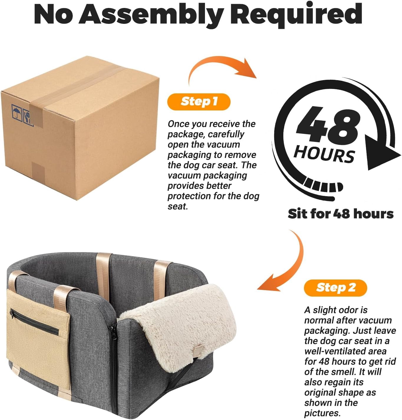 Large Console Dog Car  for Pickup Trucks - Sturdy Booster with Adjustable Straps and Storage Pockets for Small Dogs  to 18lbs