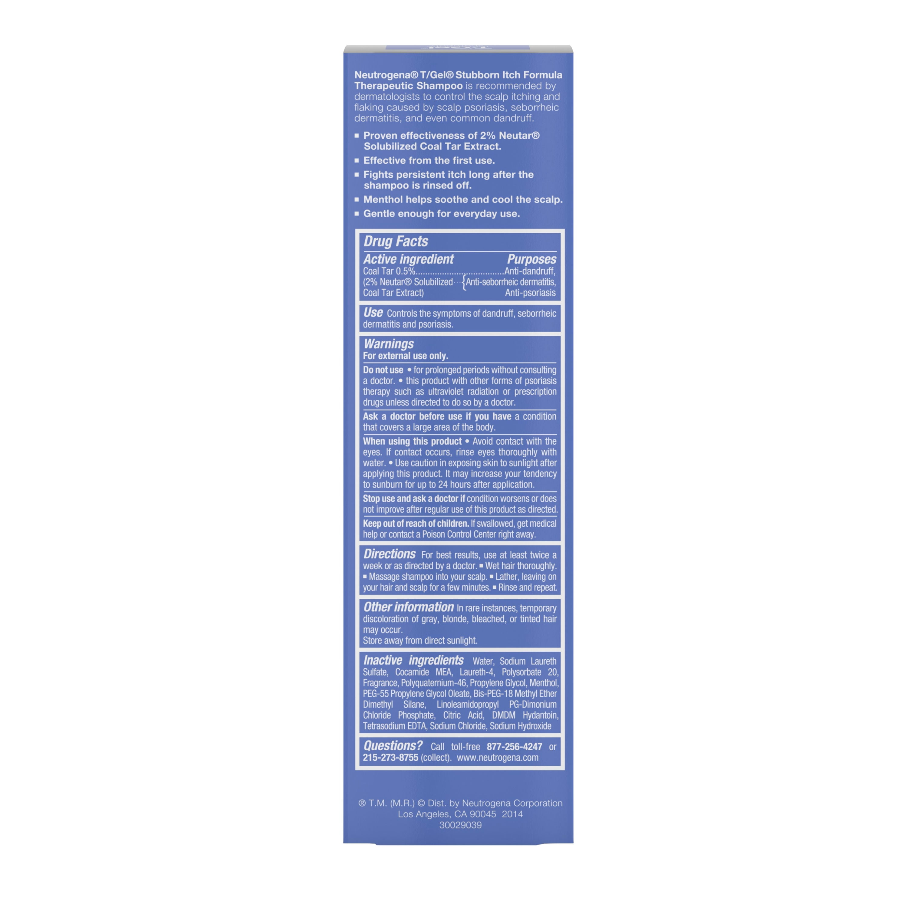 Neutrogena T Gel Stubborn Itch Therapeutic Dandruff Shampoo 4 4 Fl Oz Walmart Com Walmart Com