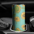 thumbnail image 3 of 20oz Blue Sunflower Polka Dot Pattern Skinny Tumblers Stainless Steel Tumbler with Lid and Straw,Vacuum Insulated Double Wall Travel Tumbler Cups with Cleaning Brush for Coffee,Tea, 3 of 6
