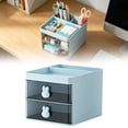thumbnail image 2 of Stationery Storage Box, Mohdy Plastic Stationery Box, 1Pc Small Desk Organizer with Drawer Desktop Storage Box Business Card/Pen/Pencil/Mobile Phone/Stationery Holder Storage Box Makeup, 2 of 9