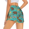 thumbnail image 3 of Goofa Cute Animals Printed Women 2 in 1 Running Shorts,Quick Dry Athletic Workout Shorts,High Waisted Athletic Shorts with Liner Pockets-X-Large, 3 of 9