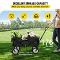 thumbnail image 4 of VEVOR Wagon Cart Folding Wagon Cart with 176lbs Load Outdoor Utility Wagon w/Adjustable Handle Orange, 4 of 5