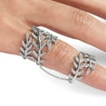 thumbnail image 5 of Sterling Silver Rhodium-plated CZ Leaf with Extender Ring, 5 of 5