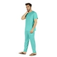 thumbnail image 3 of Inkmeso Solid Nightwear Set For Mens Tshirt And Pants Pajama Set Short Sleeve Pjs Loungewear Set, 3 of 8