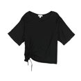 thumbnail image 1 of Treasure & Bond Womens Keyhole Basic T-Shirt black 1X, 1 of 2