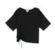 thumbnail image 1 of Treasure & Bond Womens Keyhole Basic T-Shirt black 1X, 1 of 2
