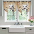 thumbnail image 4 of Vintage Gnomes Balloon Curtains for Windows, Bedroom Curtains 54 Inch Length, Black White Checkered Retro Art Tie Up Curtains Panels Thermal Insulated Bathroom Curtains Window 42"x54", 4 of 8