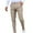 Khaki, variant on WREESH Men's Bohemian-Inspired Wide Leg Pants - Cotton-Linen Tie-Front Trousers with Side Pockets, Breathable Vacation Beachwear