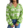 thumbnail image 3 of Vedolay Women's Cardigans Button Down Soft Knit Cardigan Coats Green,L, 3 of 5