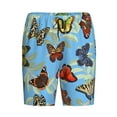 thumbnail image 4 of Naloa Multicolored Butterflies Men's Short Pajama Pants, Lounge Comfort Shorts with Elasticized Waistband and Side Pockets - Medium, 4 of 9