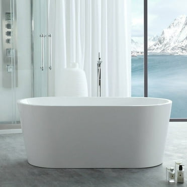Chloe 67 Inch Acrylic Double Ended Freestanding Tub - No Faucet Drillings