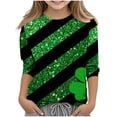 thumbnail image 2 of Blusas y camisas de manga larga y cuello redondo para niños y niñas, estilo casual, original, con estampado de manga 3/4 y cuello redondo, ideal para niñas de 3 a 14 años., 2 of 6