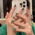 thumbnail image 1 of Press On Nails YoYoee Cute Square Short Green para mujer, 1 of 1