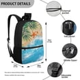 thumbnail image 5 of KUIFORTI Kids Teens Schoolbag 17 inch Beachside Starfish Print Stationery Schoolbag with Adjustable Strap and Compartment Study Accessories Organizer Bookbag, 5 of 6