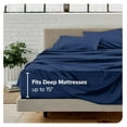 thumbnail image 5 of DaiZuY Split Head King Sheet Set - 1800 Ultra-Soft Microfiber Bed Sheets - Double Brushed - Deep Pockets - 4 Piece Set - FlexTop King Bedding Sheets (Split Head King, Dark Blue), 5 of 9