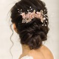 thumbnail image 2 of BESTYASH 4Pcs Braut Hochzeit Haarkamm Pink Bridal Hair Accessories Set, 2 of 7