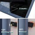 thumbnail image 4 of 100% Blackout Curtains 80 inch Long for Bedroom with Black Liner, 2 Thick Layers Total Blackout Thermal Insulated Grommet Window Curtains 2 Panels Set (Stone Blue, 52 x 80 Inch), 4 of 5
