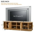 thumbnail image 2 of 70" Farmhouse Wooden TV Stand with Sliding Tambour Door, Fluted Media Console Cabinet with Adjustable Storage,  TV Cabinet for TVs up to 75", Natural, 2 of 9