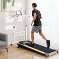 thumbnail image 2 of Standing Desk with Wheels, Adjustable Treadmill Desk, Rolling Bike Trainer Desk for Walking Pad Laptop, Phone Standing, White, 2 of 16