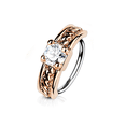thumbnail image 3 of Nose & Cartilage Bendable Hoop Ring ,Prong CZ Centered Half Circle Top 18g-20g, 3 of 4