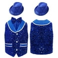 thumbnail image 1 of Moggemol Gilet de Danse Moderne Hip Hop Jazz pour Filles et Garçons, Bleu 8, 1 of 4