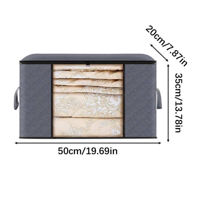 Sacs de Rangement pour Vêtements Grande Capacité Tissu Non Tissé Transparent Anti-Poussière Résistant à l'Humidité Organisateurs pour Organisation de Garde-Robe Vêtements Saisonniers Literie Boîte de Rangement pour Couette