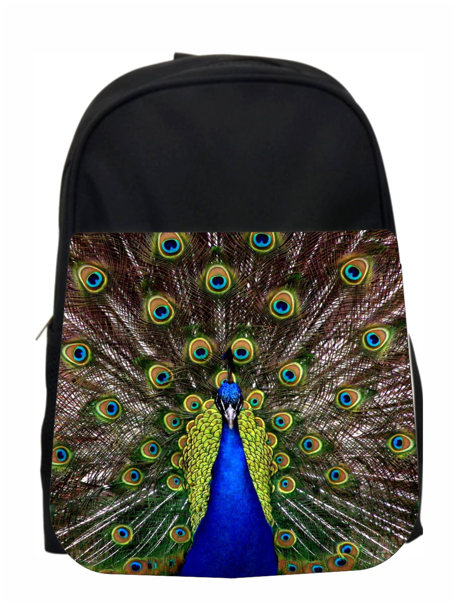 Peacock Bird Feather Retro Backpack for Women Men Girl Boy Daypack Fashion Laptop Backpack for School College Hiking Travel Bag Bookbag Schoolbag