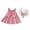 Hot Pink, variant on Edvintorg Toddler Baby Girls Clothes Summer 2025 Cute Bow Decoration Flower Print Suspender Dress with Hat Girls Outfit Sets
