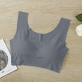 thumbnail image 2 of Breezora Seamless Sports Bra Women Wirefree Yoga Running Breathable Quick Dry Comfort Support Activewear Top L Size Gray, 2 of 9