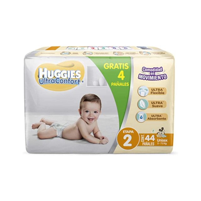 Pack de 6 Pañal Huggies Ultraconfort Unisex E2 44 piezas Huggies Unisex