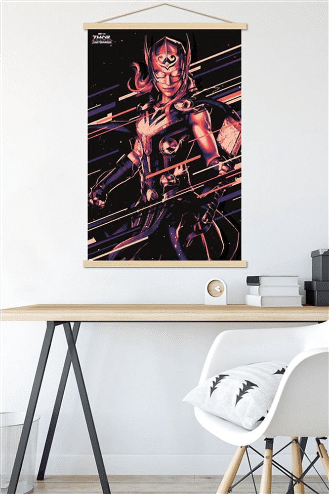 Marvel Thor: Love and Thunder - Mighty Thor Wall Poster with Magnetic Frame, 22.375" x 34"